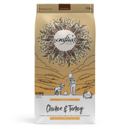 Craftia Natura сухой корм для щенков средних и крупных пород с курицей и индейкой - 2 кг