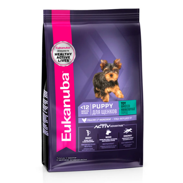 Сухой корм Eukanuba Puppy Toy Breed для щенков миниатюрных пород - 500 г
