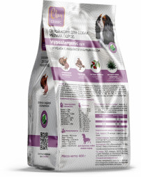 Clan Classic Hypoallergenic 23/11 сухой корм для взрослых собак мелких пород с ягненком, индейкой и бурым рисом - 400 г