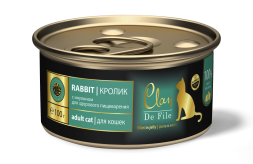 Консервы Clan De File для кошек с кроликом - 100 г 16 шт