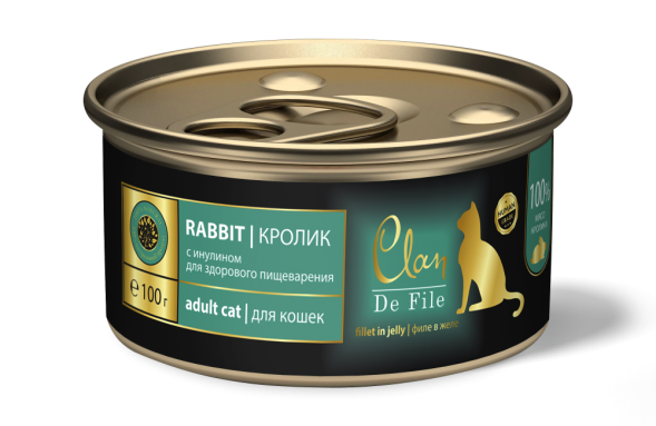 Консервы Clan De File для кошек с кроликом - 100 г 16 шт