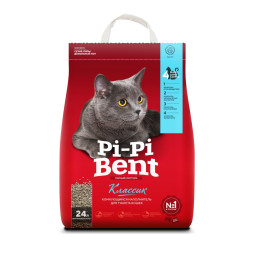 Pi-Pi Bent Classic комкующийся наполнитель из бентонитовой глины для кошек - 24 л (10 кг)