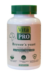 Vita Pro Brewers Yeast Large пивные дрожжи для собак крупных пород с чесноком - 90 таблеток