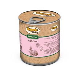 Organic Сhoice влажный корм для взрослых собак 100% кролик в консервах - 340 г х 12 шт