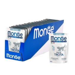 Monge Cat Monoprotein влажный корм для котят с форелью в паучах 85 г (28 шт в уп)