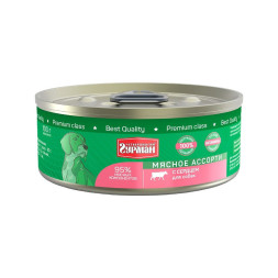 Четвероногий Гурман Мясное ассорти консервированный корм с сердцем для собак - 100 г (24 шт)