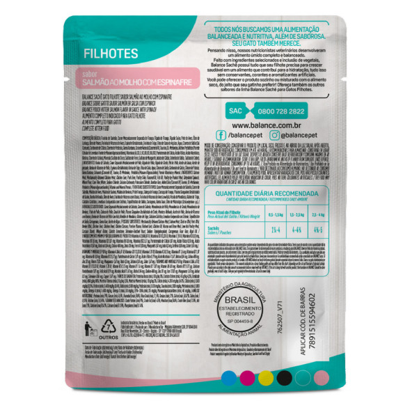 Balance Kitten паучи для котят с лососем в соусе, со шпинатом - 85 г x 18 шт