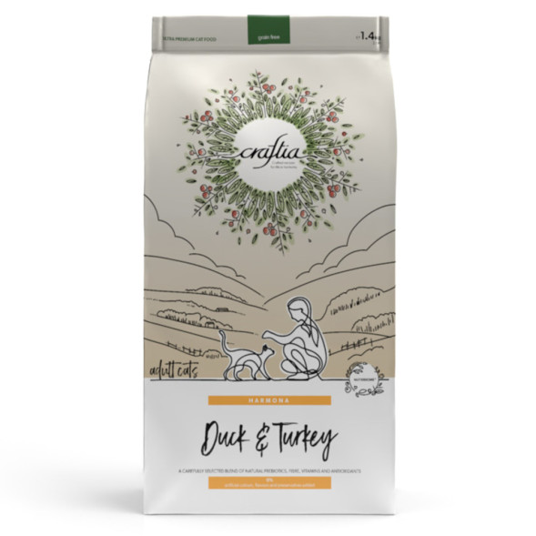 Craftia Harmona сухой корм для стерилизованных кошек с уткой и индейкой - 1,4 кг