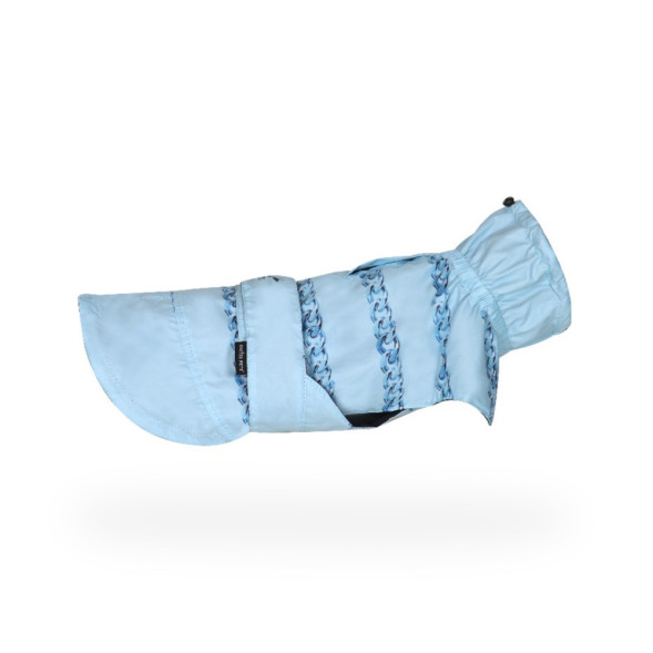 United Pets Easy 44 дождевик для собак, голубой с голубым рисунком