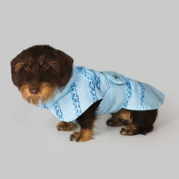 United Pets Easy 44 дождевик для собак, голубой с голубым рисунком