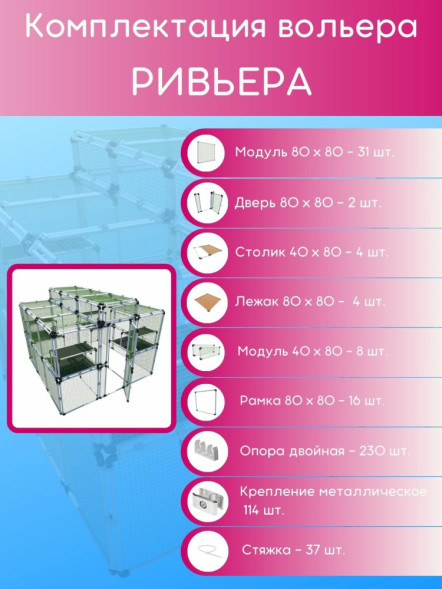 Вольер OctCat для кошек и маленьких собак Ривьера