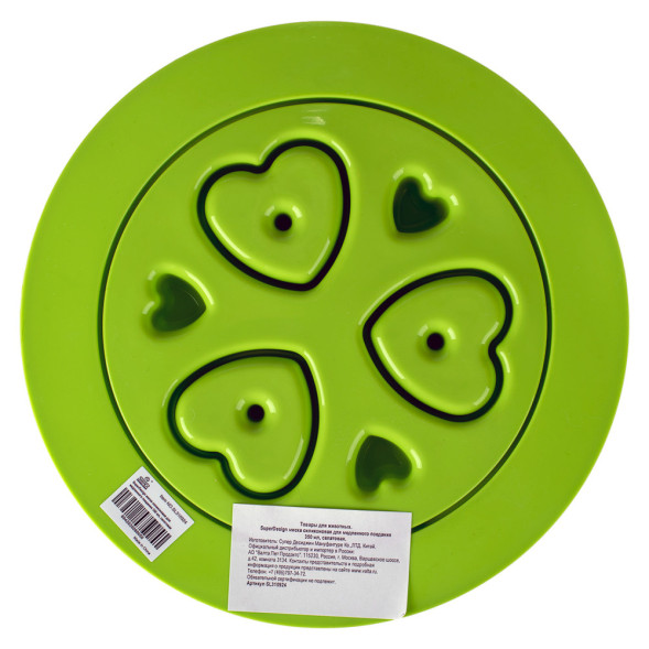 SuperDesign миска силиконовая для медленного поедания, 350 мл, салатовая