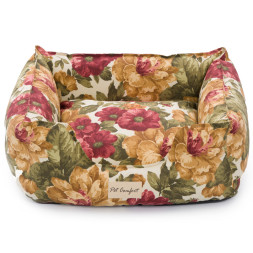 Pet Comfort Alpha Merta 07 лежанка для кошек и собак мелких пород, размер S (50х60 см), мультиколор-цветы