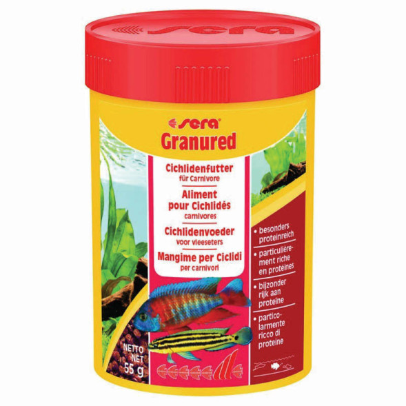 Sera Granured Корм для цихлид плотоядных для улучшения окраски - 55 г