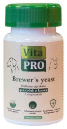 Vita Pro Brewers Yeast пивные дрожжи для собак и кошек с инулином - 140 таблеток