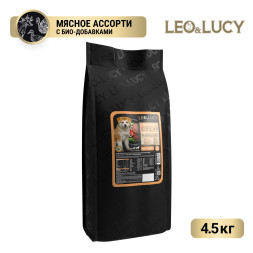 LEO&amp;amp;LUCY сухой холистик корм для щенков мясное ассорти с овощами - 4,5 кг