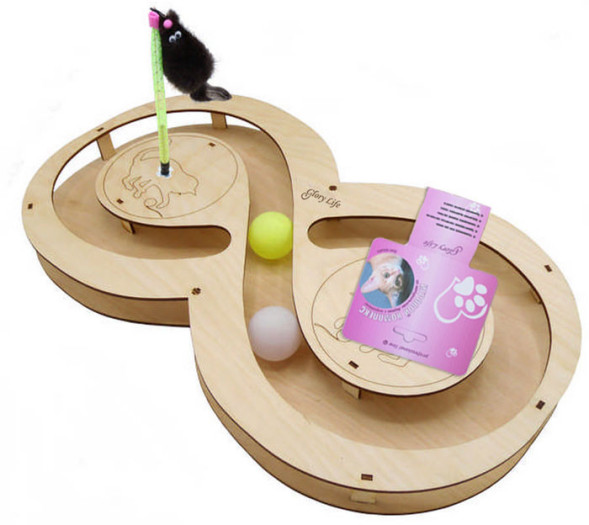 Glory Life игровой комплекс для кошек Восьмерка с шариками c игрушкой на пружине