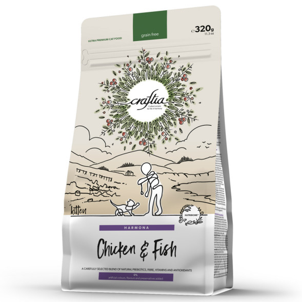 Craftia Harmona сухой корм для котят с курицей и рыбой - 320 г
