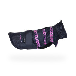 United Pets Easy 40 дождевик для собак, черный с розовым рисунком