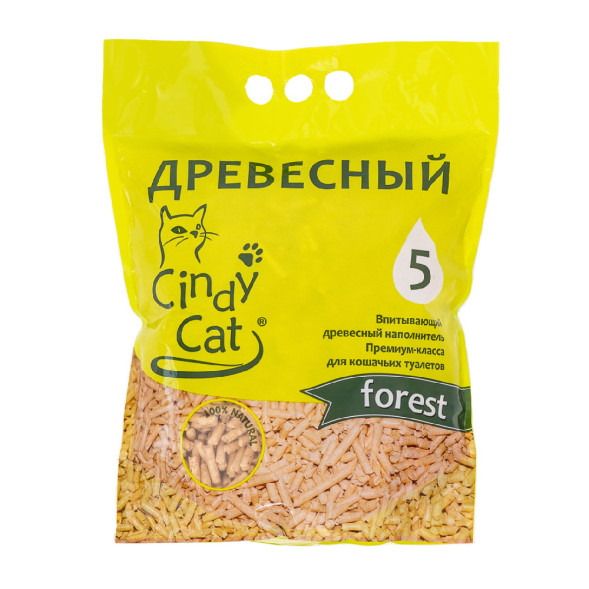 Cindy Cat Forest впитывающий древесный наполнитель - 2 кг (5 л)