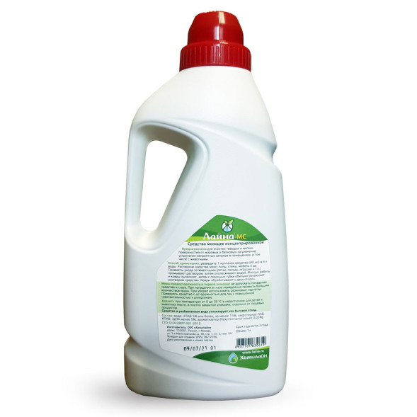 Концентрированное моющее средство Лайна МС с запахом мимозы 1 л
