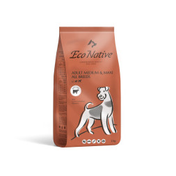 Eco Native сухой корм для собак средних и крупных пород, с мясом степной говядины и зеленой гречкой - 2 кг