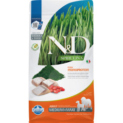 Farmina N&amp;amp;D Dog Spirulina Herring &amp;amp; Wolfberry Adult Medium&amp;amp;Maxi сухой корм для взрослых собак средних и крупных пород, с сельдью и ягодами годжи - 2 кг