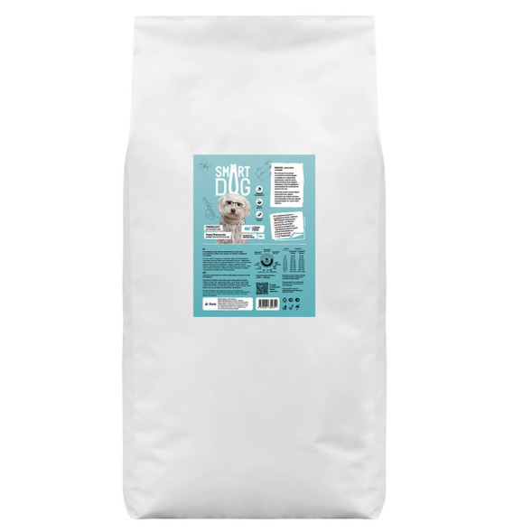 Smart Dog сухой корм для взрослых собак всех пород, с ягненком, лососем, индейкой - 18 кг