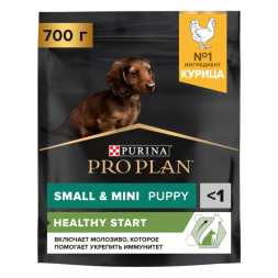 Сухой корм PRO PLAN® для щенков мелких и карликовых пород, с высоким содержанием курицы 700 г