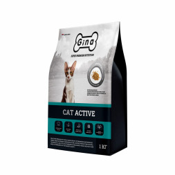 Gina Cat Active сухой корм для взрослых активных и выставочных кошек с цыпленком - 1 кг