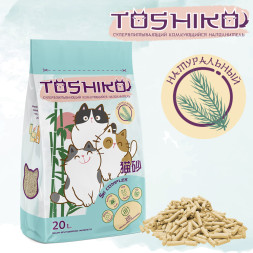 Toshiko Натуральный наполнитель комкующийся древесный для кошачьих туалетов - 7,6 кг (20 л)