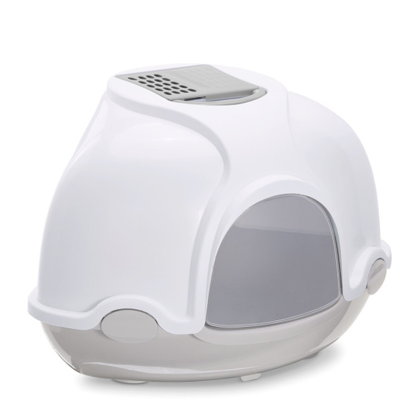 IMAC GINGER био-туалет для кошек угловой, 52х52х44,5 см, светло-серый