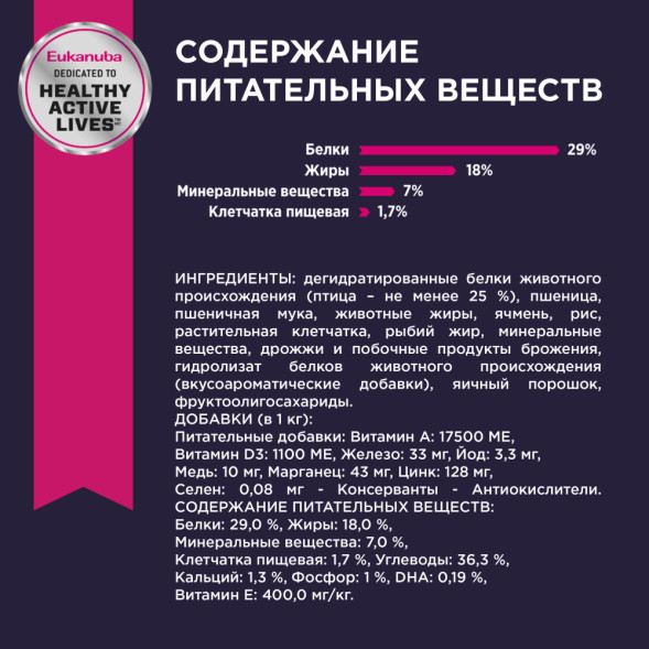 Сухой корм Eukanuba Puppy Medium Breed для щенков средних пород с курицей - 800 г