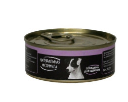 Натуральная формула влажный корм для щенков с говядиной, в консервах - 100 г х 24 шт