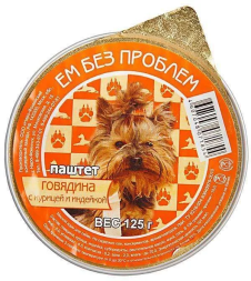 Ем без проблем влажный корм для собак с говядиной, курицей и индейкой, в ламистерах - 125 г х 16 шт