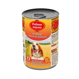 Консервы Родные Корма Теленок с рисом по-кубански для собак - 410 г х 9 шт