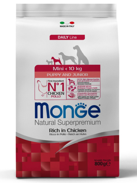 Monge Dog Mini Puppy &amp;amp; Junior сухой корм для щенков мелких пород с курицей 800 г