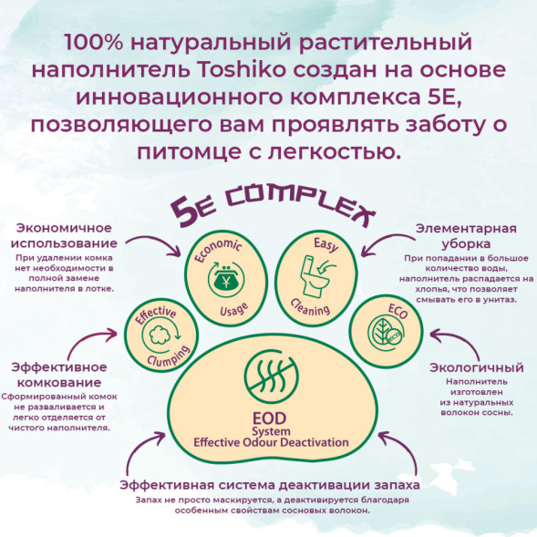 Toshiko Лаванда наполнитель комкующийся древесный для кошачьих туалетов - 7,6 кг (20 л)