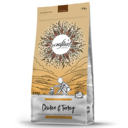 Craftia Natura сухой корм для щенков миниатюрных и мелких пород с курицей и индейкой - 2 кг