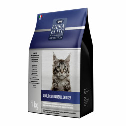 Gina Elite Cat Hairball Chicken сухой корм для взрослых кошек для выведения шерсти с курицей - 1 кг