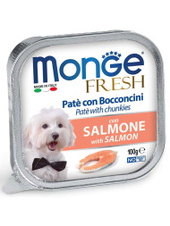 Monge Dog Fresh влажный корм для взрослых собак с лососем в ламистерах 100 г (32 шт в уп)