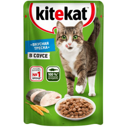 Kitekat влажный корм для кошек с рыбой в соусе, в паучах - 85 г х 28 шт