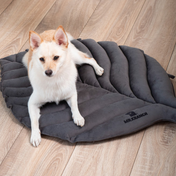 Mr.Kranch лежанка для собак Листочек большая, 120х73х6 см, серая