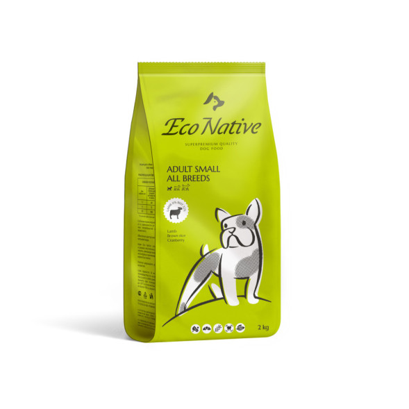 Eco Native сухой корм для собак мелких пород, с мясом степного ягненка и бурым рисом - 2 кг