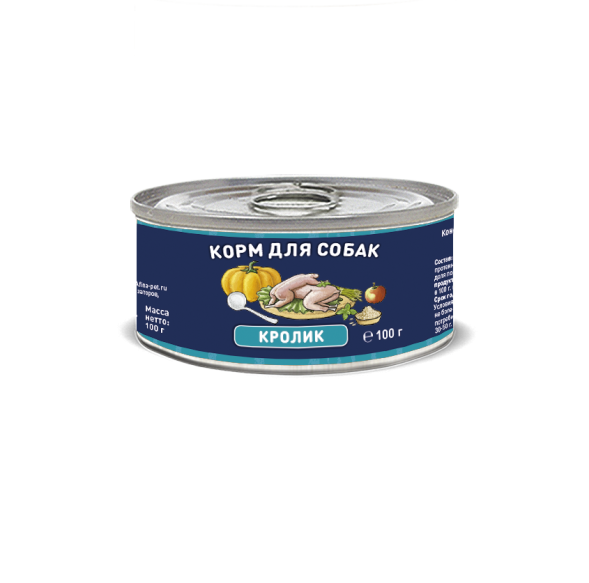 Solid Natura Holistic Кролик влажный корм для собак жестяная банка 0,1 кг (24 шт в уп)