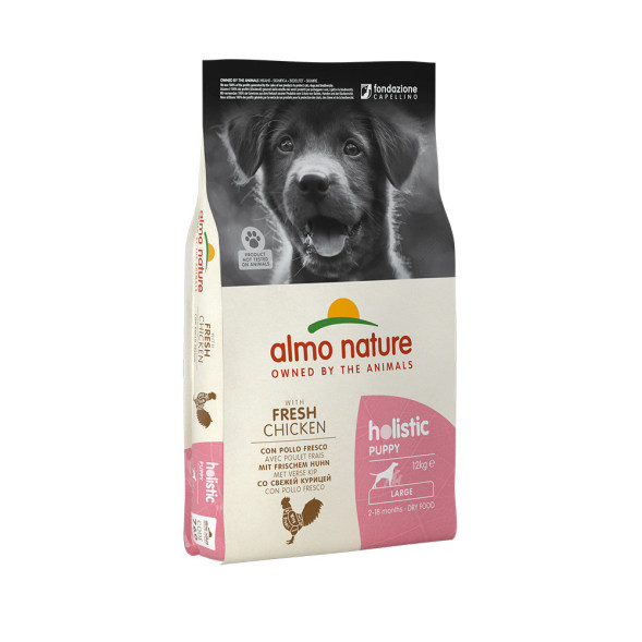 Almo Nature Holistic Large Puppy &amp;amp; Chicken сухой корм класса холистик для щенков крупных пород с курицей - 12 кг