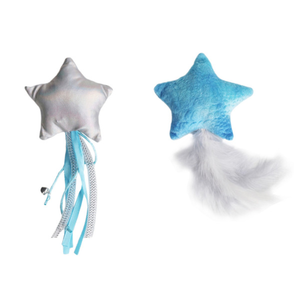 Petpark игрушка для кошек Звездочки с перьями и лентами с кошачьей мятой, 2 шт