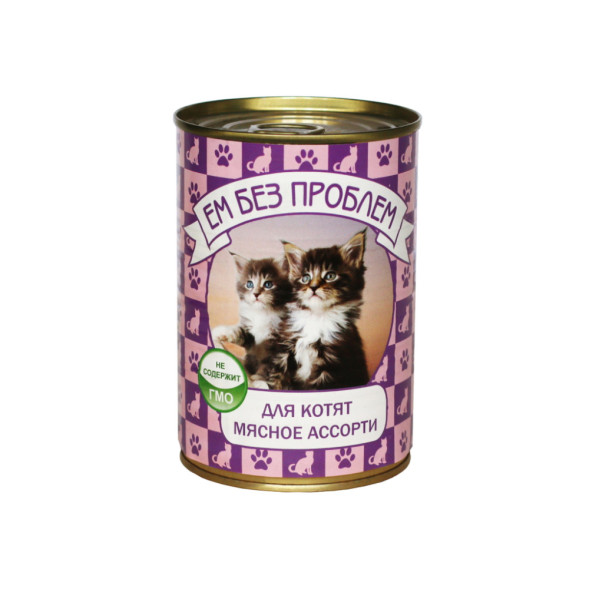 Ем без проблем влажный корм для котят с мясным ассорти, в консервах - 410 г х 20 шт