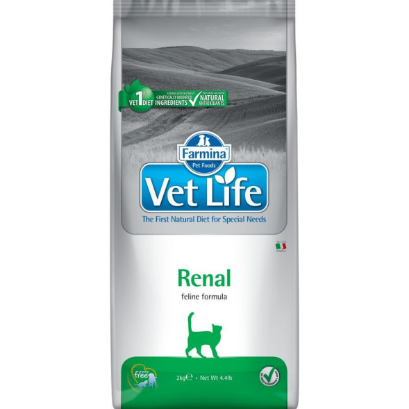 Farmina Vet Life Cat Renal сухой корм для взрослых кошек при заболеваниях почек - 2 кг