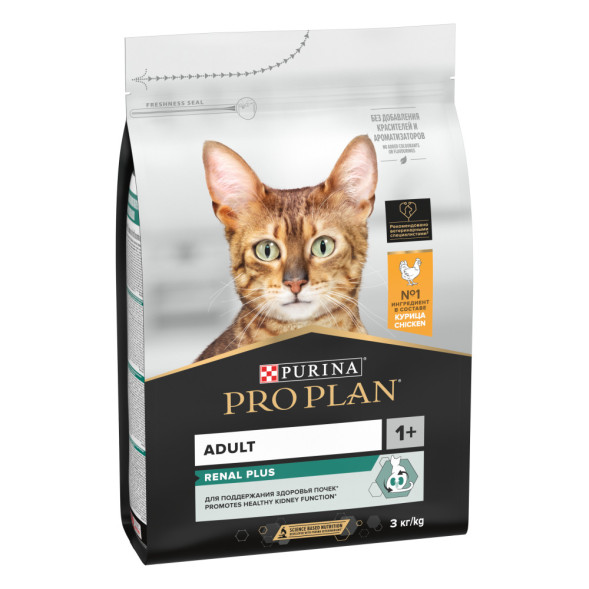 Pro Plan Cat Adult Optirenal сухой корм для взрослых кошек с курицей - 3 кг